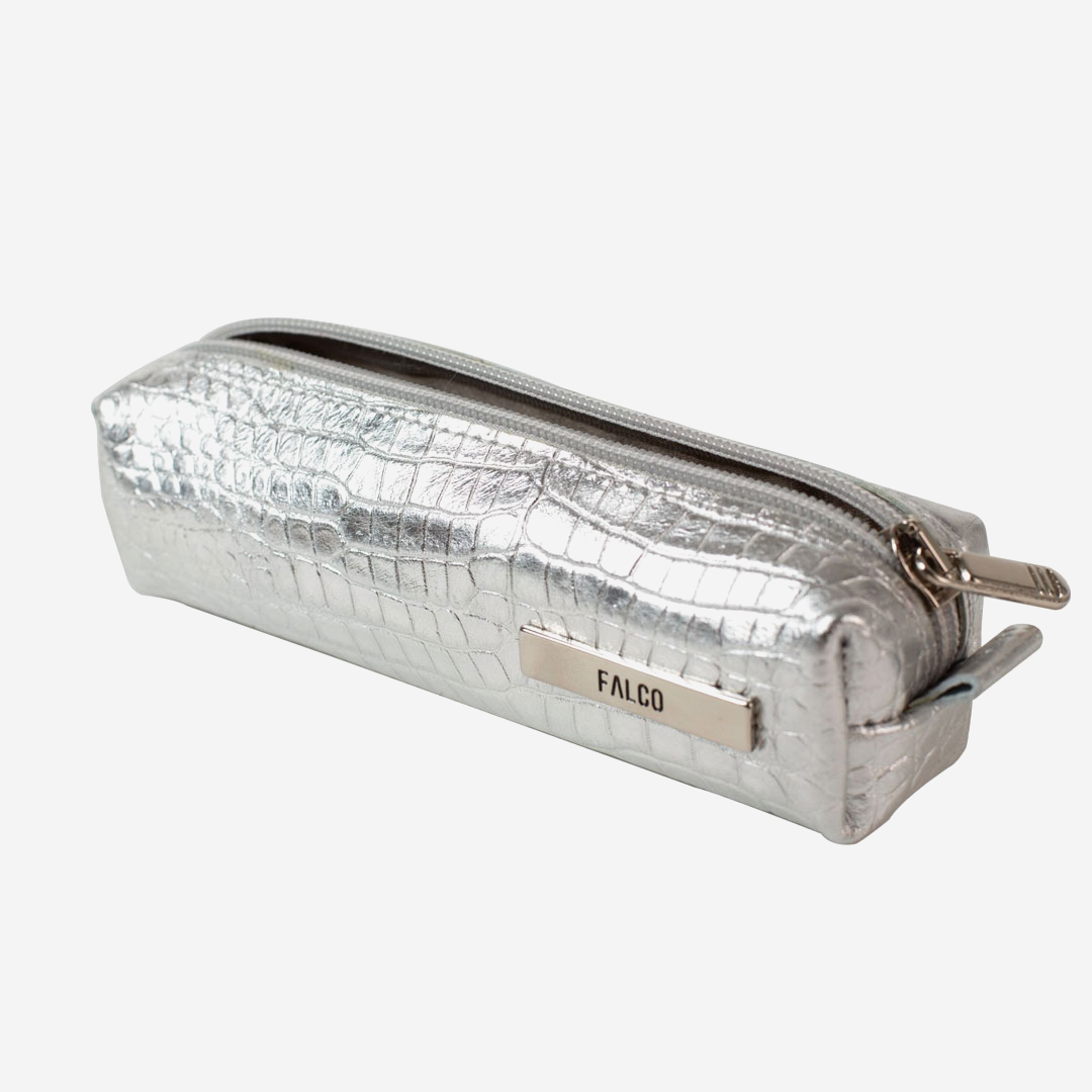 Falco ženska futrola za olovke  - Srebrna  kroko lak 3207