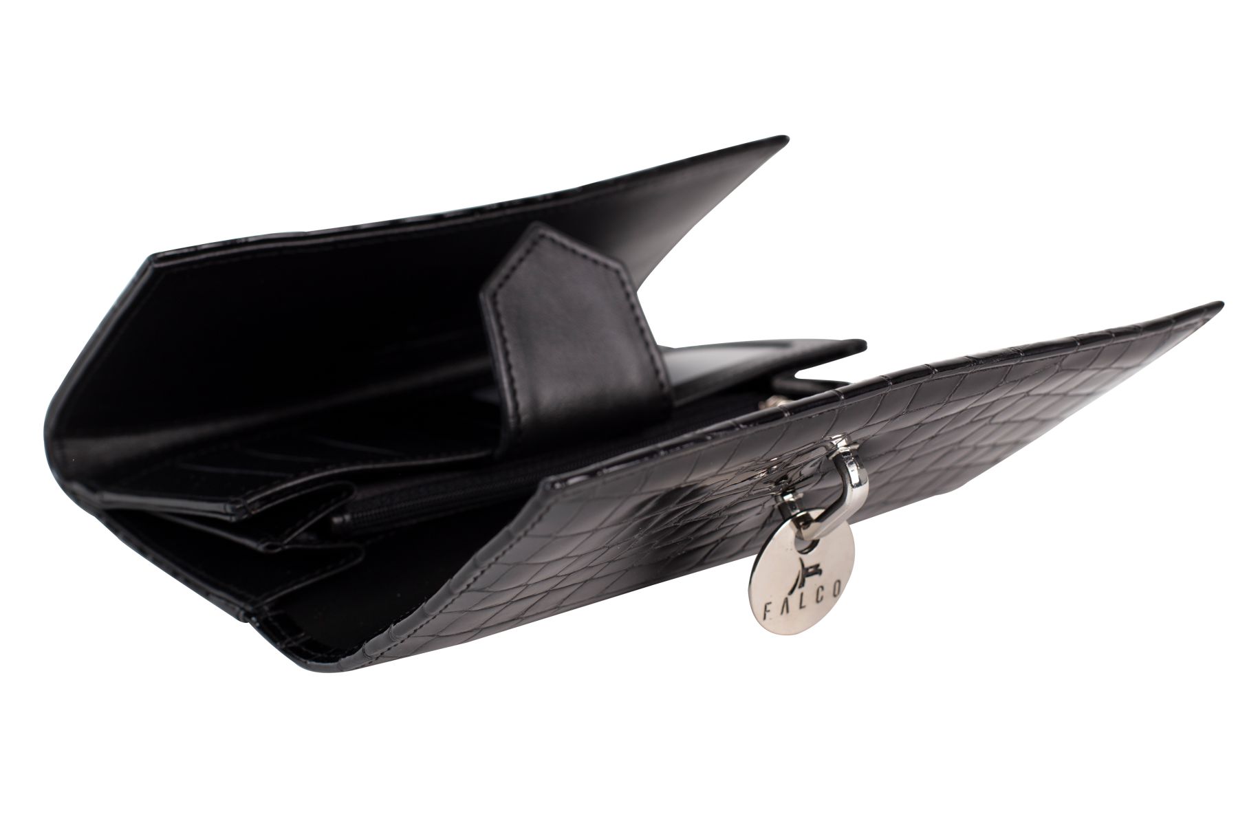 Falco ženski novčanik- Crni kroko lak 1548-11
